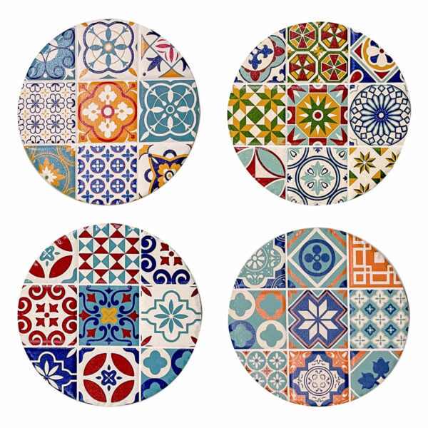 Keramikuntersetzer mit Fliesenmotiv 10,8 cm – 27582