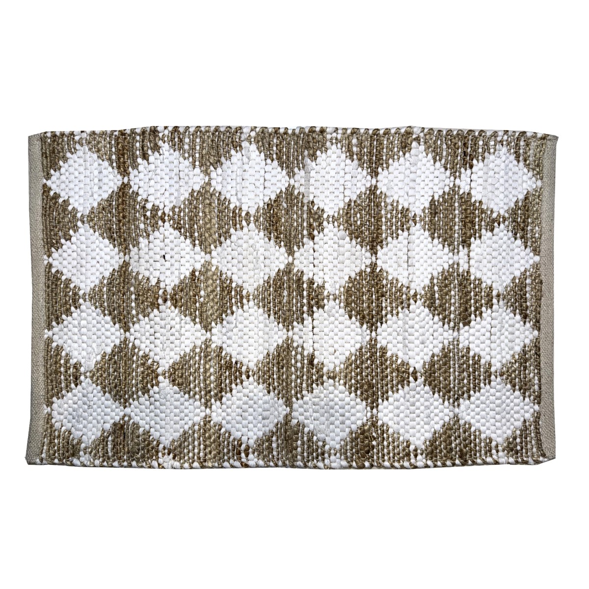 Handgefertigter Baumwoll-Jute-Teppich 85 × 50 cm