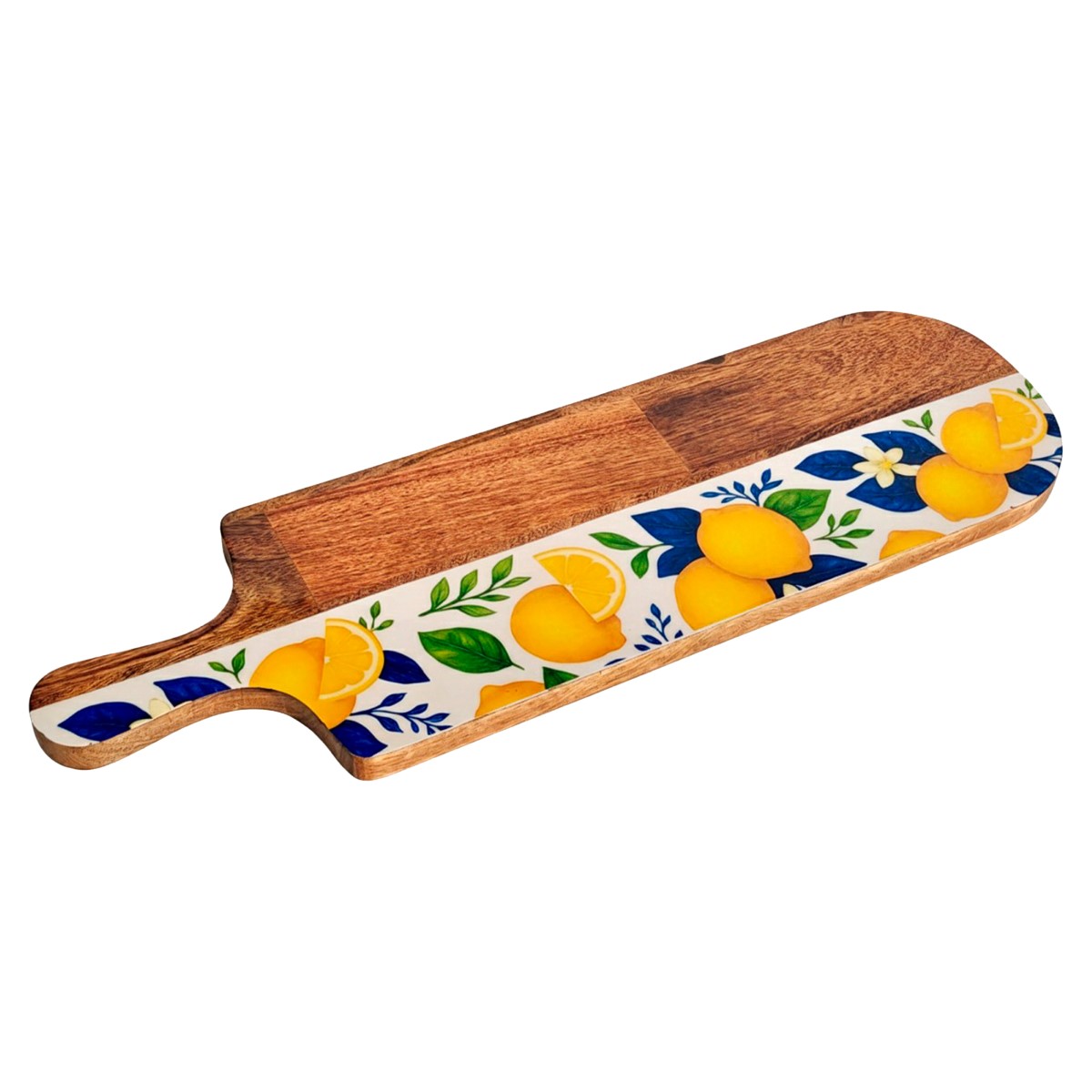 Schneidebrett mit Zitronenmotiv aus Holz und Harz, 49 × 15 cm – Bild 3