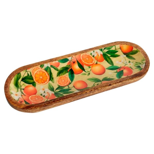Schale mit Orangenmotiv, 29,50 × 10 cm
