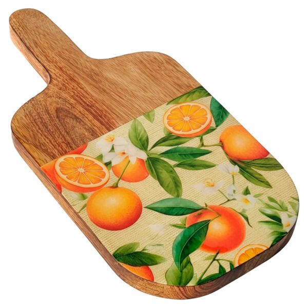 Schneidebrett mit Orangenmotiv, 30 × 15 cm